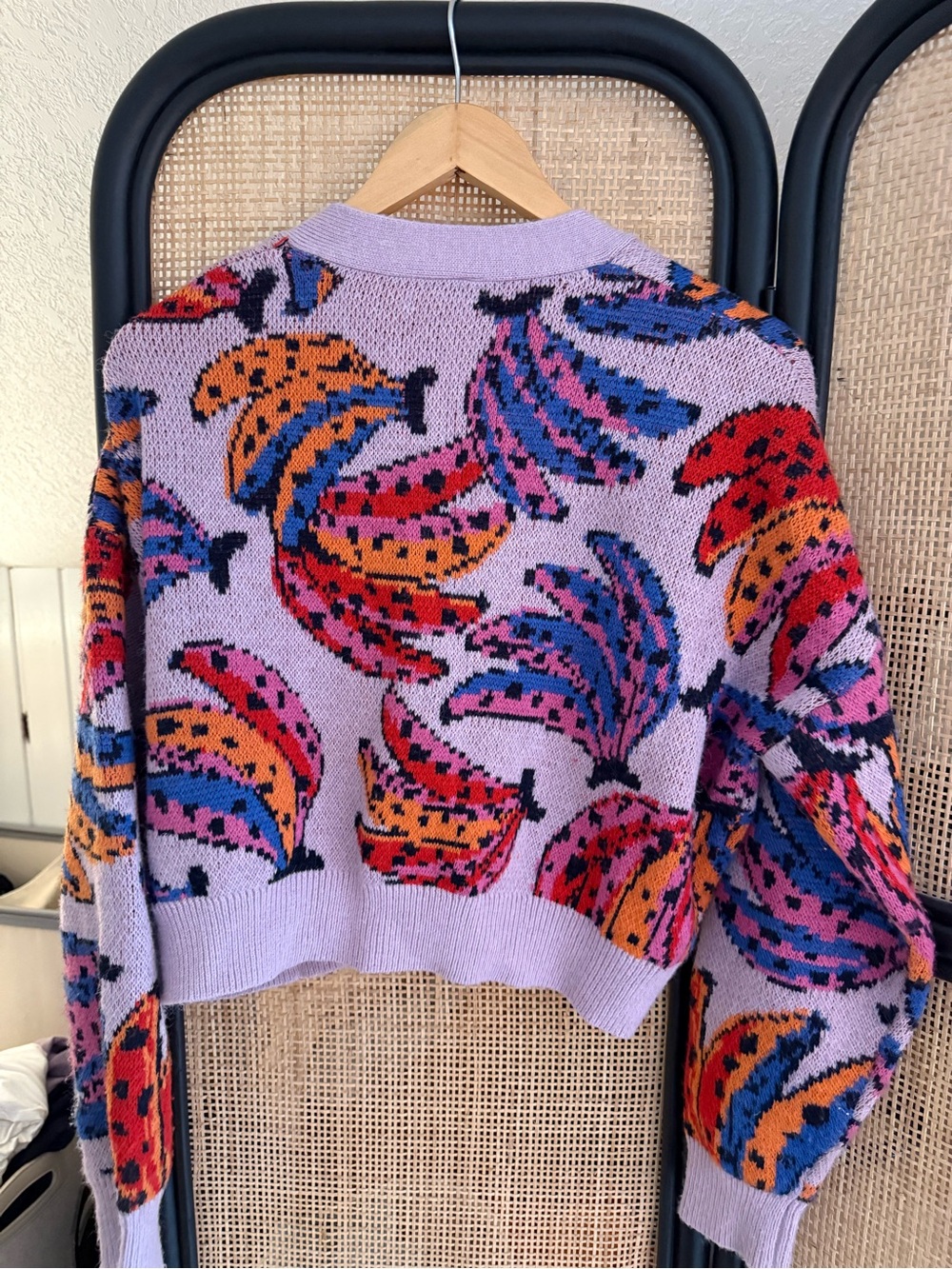 FARM Rio Lavender Purple Banana Button Short Cardigan Small - Picture 4 of 6
